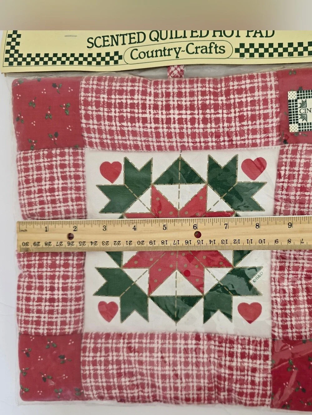 new vintage BUTTERMILK FARMS Scented Quilted Star Hot Pad holiday Christmas
